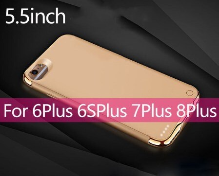 Voor iphone 6 6s 7 8 batterijlader case ultradunne externe back-up lader case voor iphone x  xs 6 6 s 7 8 plus powerbank case: 6p 6sp 7p 8p goud