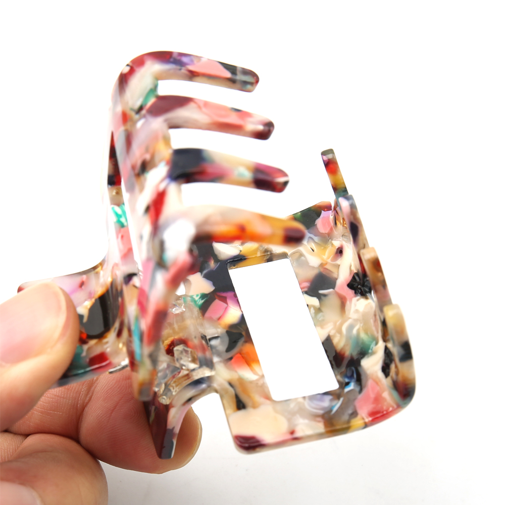 Haarclip Geometrische haarklauwen Vierkante acryl haarspelden Haarklemmen voor vrouwen Luipaardkorrel Haarkrabben Clip Haaraccessoires
