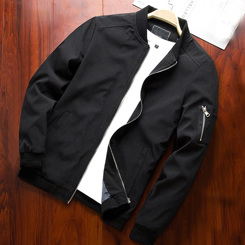 Homens jaqueta bomber fina manga longa jaquetas de beisebol dos homens blusão com zíper jaqueta masculina outwear roupas de marca