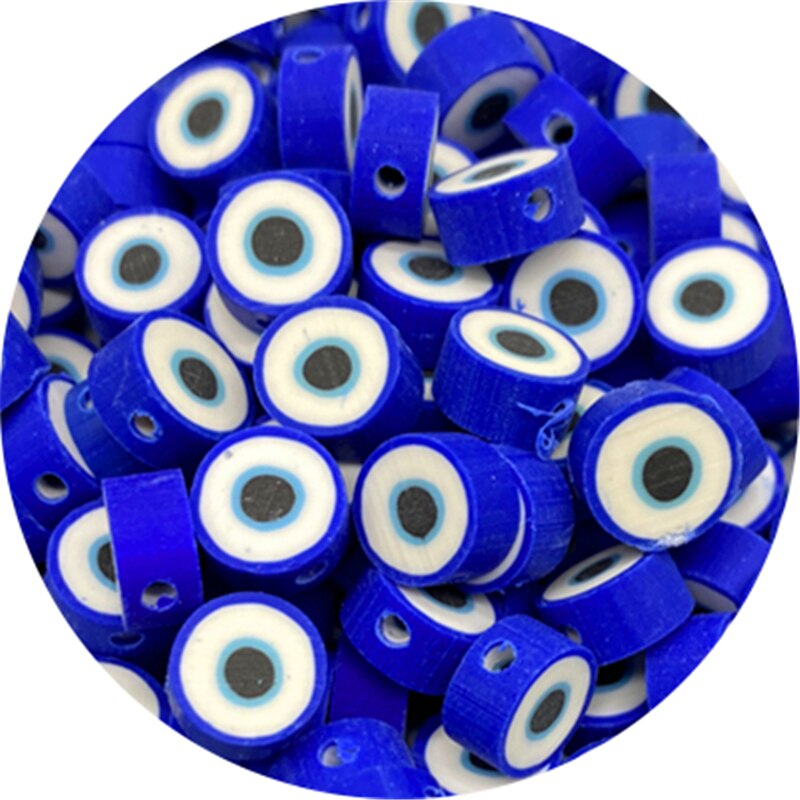 30 teile/los 10mm Tonne Perlen Runde bilden Auge Tonne Abstandshalter Perlen Polymer Ton Perlen Für Schmuck, sterben DIY Handgemachten zubehör: Blau