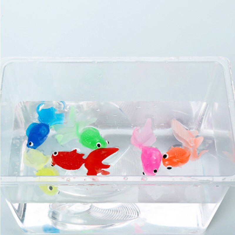 20Pcs Mini 4Cm Tpr Rubber Goud Vis Babybadje Speelgoed Voor Kinderen Mini Goudvis Voor De Badkamer Water spelen Zwemmen Strand Speelgoed