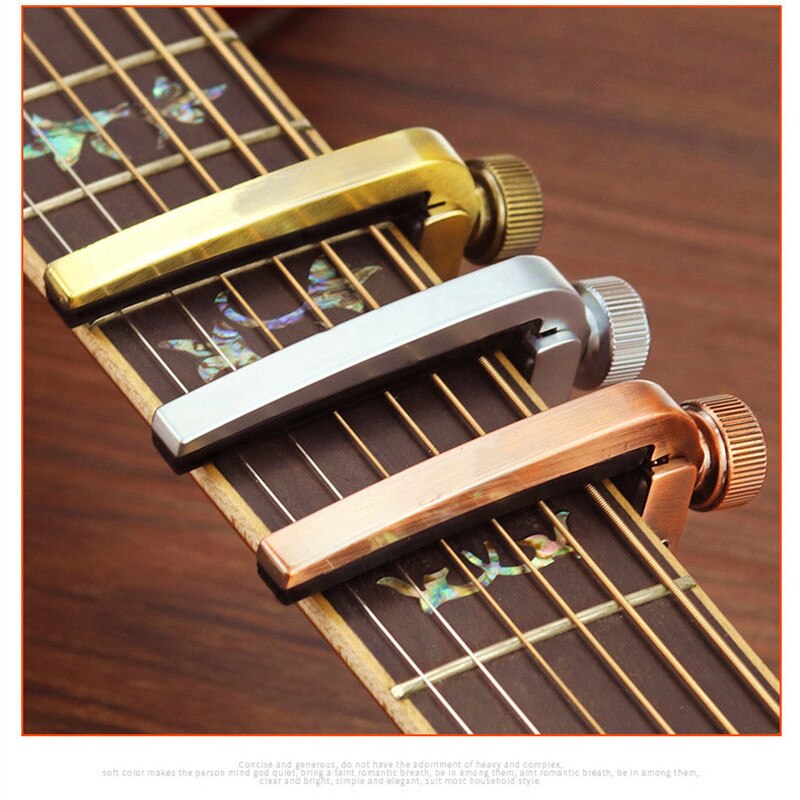 Guitar Capos Electric Acoustic Guitar Capo Bass Violin Ukulele Capotraste Single-handed Tune Clamp Trigger - 3 Colors Metal Capo