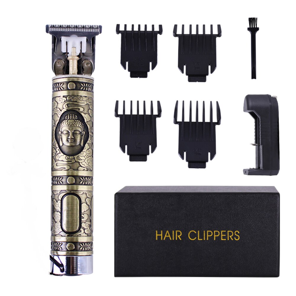 retro USB Aufladbare Haar Trimmer kabellos Barbier Carving Haar Haarschneidemaschine Große Energie Geräuscharm T9 Haar Schneiden Für Art Erwachsene: Typ 6 mit Kasten
