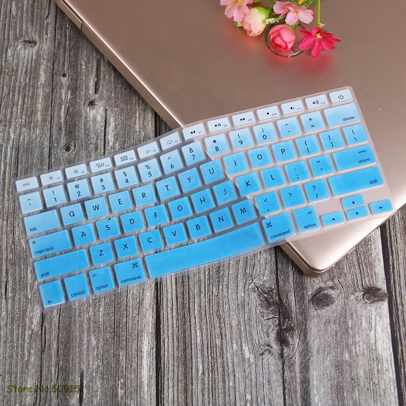 Us engelsk tastatur cover til apple mac macbook pro 13 15 17 air retina 13 keyboard protector skin  a1466 a1369 a1502 a1278 a1398: Gradvis blå