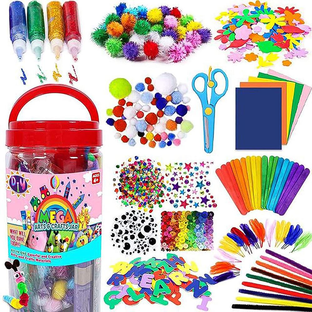 Handmade Collage Art Kit DIY Kids Toys Kids Craft Art DIY Large Crafting Crafts Large Toy Set Children Handmade Collage Art Kit: Default Title