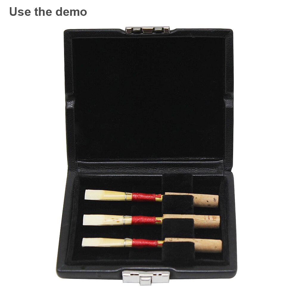 Black lightweight Leather Oboe Bassoon Reed Storage Case Box with Vent