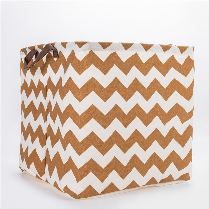 Cube Folding Cotton Linen Fabric Storage Box Clothes Toys Storage Basket For Toys Organizer Home Laundry Basket With Handle: 10