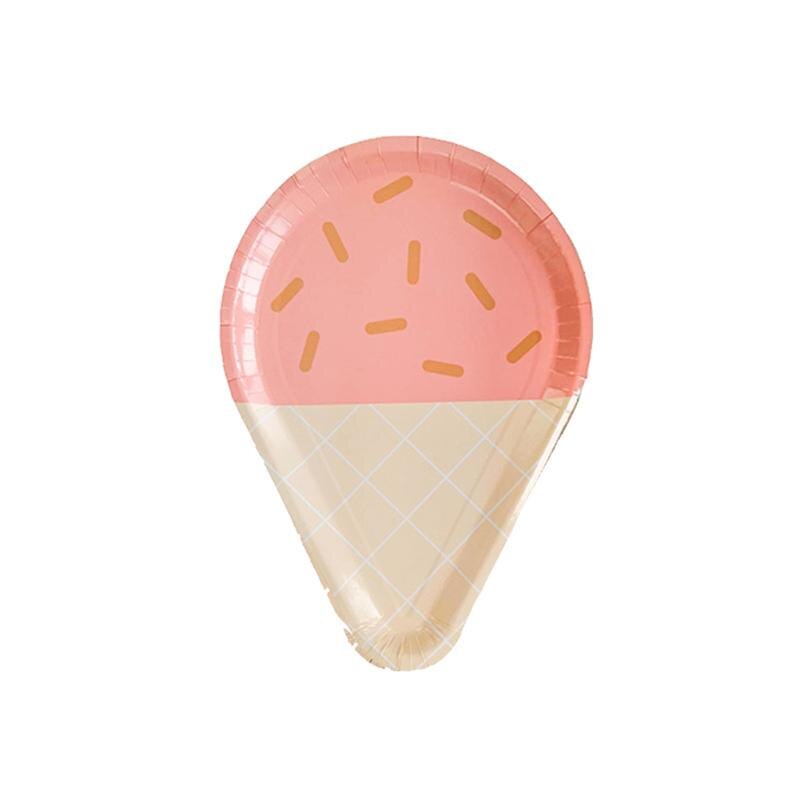 16PCS Ice Cream Plates Wedding Dinner Supplies Paper Dishes Disposable Tableware for Cake Dessert Appetizer