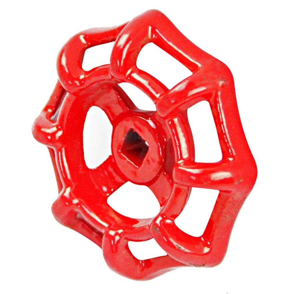 6*6 Cast Iron Valve Handle Gate Valve Ball Valve Hand Wheel Shutoff Value Decorative Water Pipe Fittings 50g (Red)
