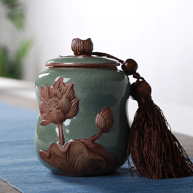 Theecontainer keramische verzegelde blikken voedselpot kruiden suikerpot huishoudelijke thee koffie opslagflessen en potten: 3