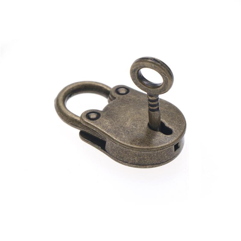 Kinesisk vintage hængelås gammel stil lås notesbog bagage bælte antik bronze forgyldt hængelås med nøgle kuffertlåse hardware