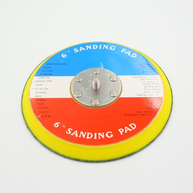 Pneumatic Sander backing pad Air Polisher holder sanding polishing disc hook-loop back plate 1234567inch: 6inch