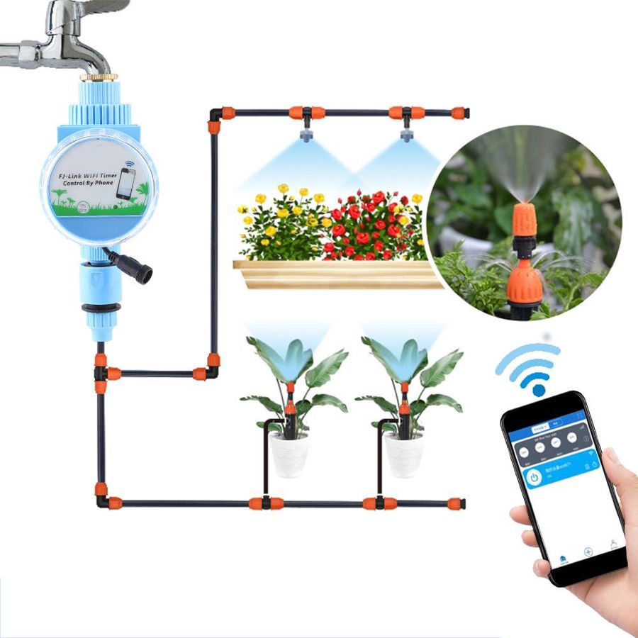 Garden Watering Timer Solenoid Valve Water Timer WIFI Phone Remote Control Garden Irrigation Controller System