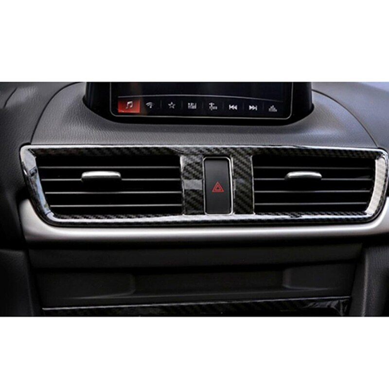 1 Pcs Interior Middle Air Conditioning AC Outlet Vent Cover Trim & 1 Pcs Wheel Decorative Frame Panel Cover Trim