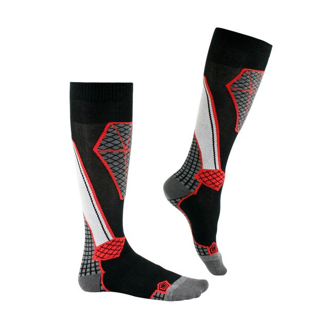 Männer Frauen Winter Warm Thermische Ski Socken Dicke Sport Snowboard Radfahren Skifahren Fußball Socken Thermosocks Beinlinge socke: Black red / S 37-41