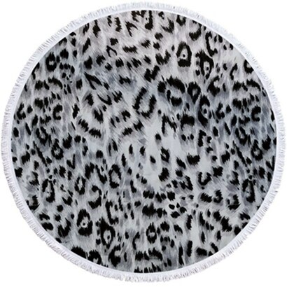 Luipaard Tijger Patroon Gedrukt Ronde Strandlaken Met Kwasten Microfiber 150Cm Zomer Zwemmen Picknick Mat Tapijt Reizen Deken: Beach towel7