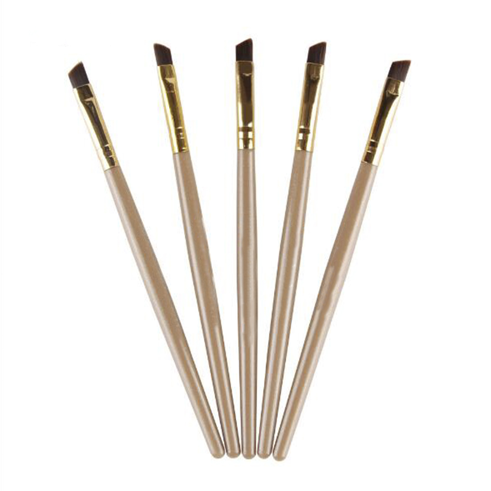 Makeup 5 stk./sæt sort øjenbryn skrå flad vinklet børste eyeliner øjenskygge øjenbryn makeup værktøj kvinder kosmetik