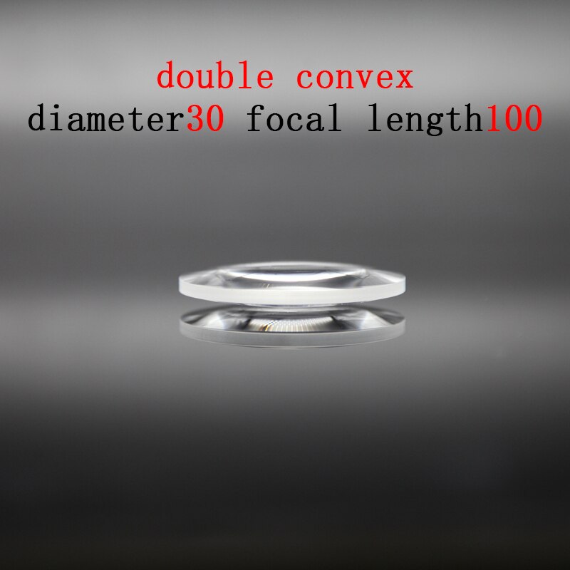 Diameter 30mm Focal Length 100mm Optical Double Convex Lens Factory Custom Optical Glass Prism and Lens