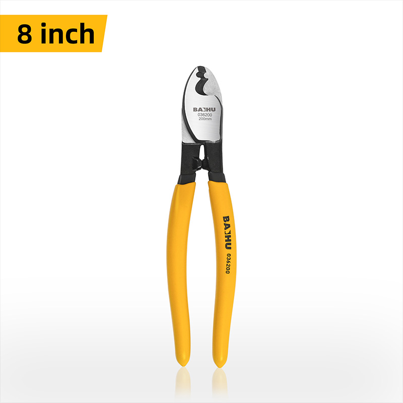 Insulated Cable Cutter Electrician Pliers Shock Wire Stripper Tool Pliers Cable Scissors: WHITE