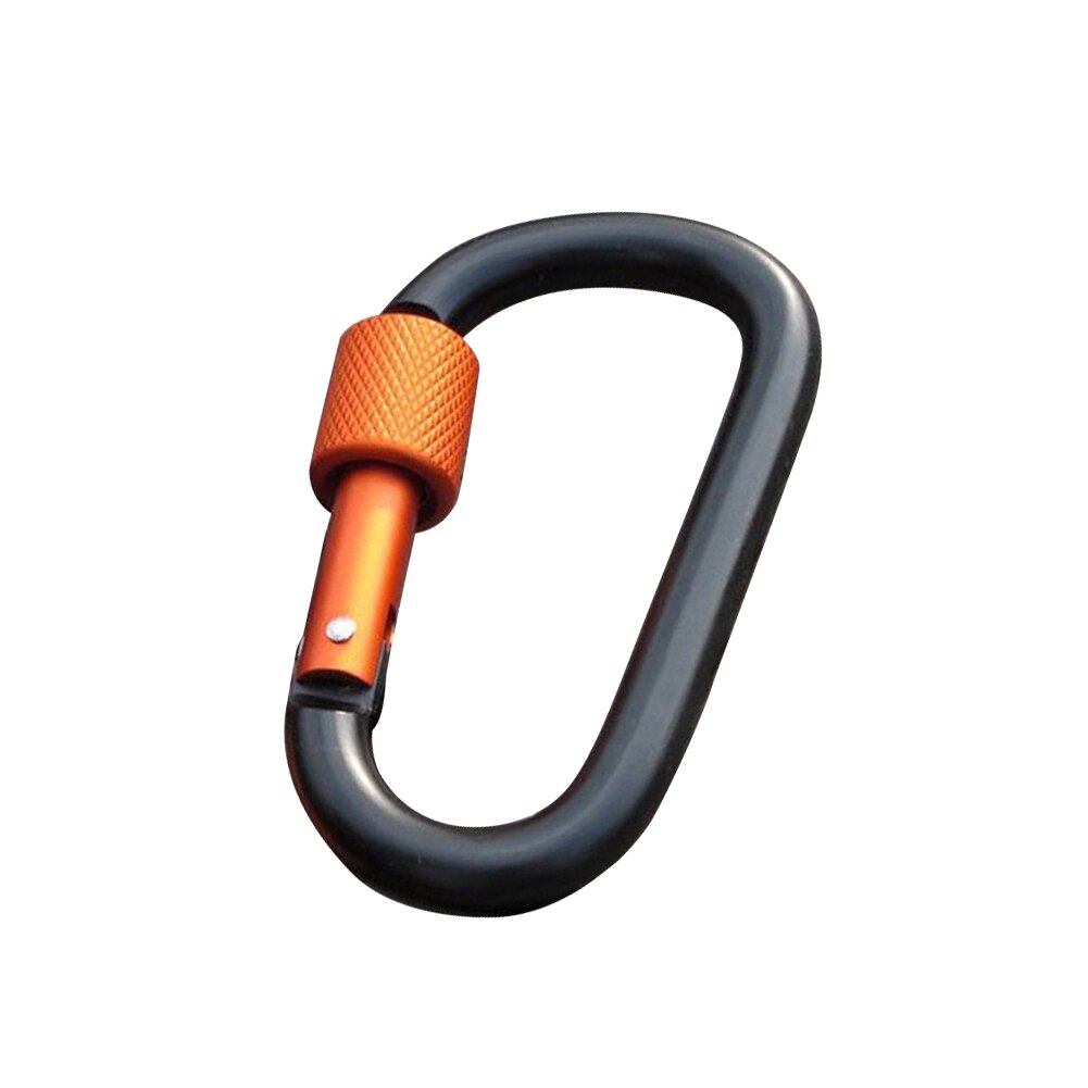 Aluminum Alloy Carabiner Keychain Outdoor Camping climbing Equipment Snap Clip Lock backpack Buckle Hook hanging Fishing Tool: black