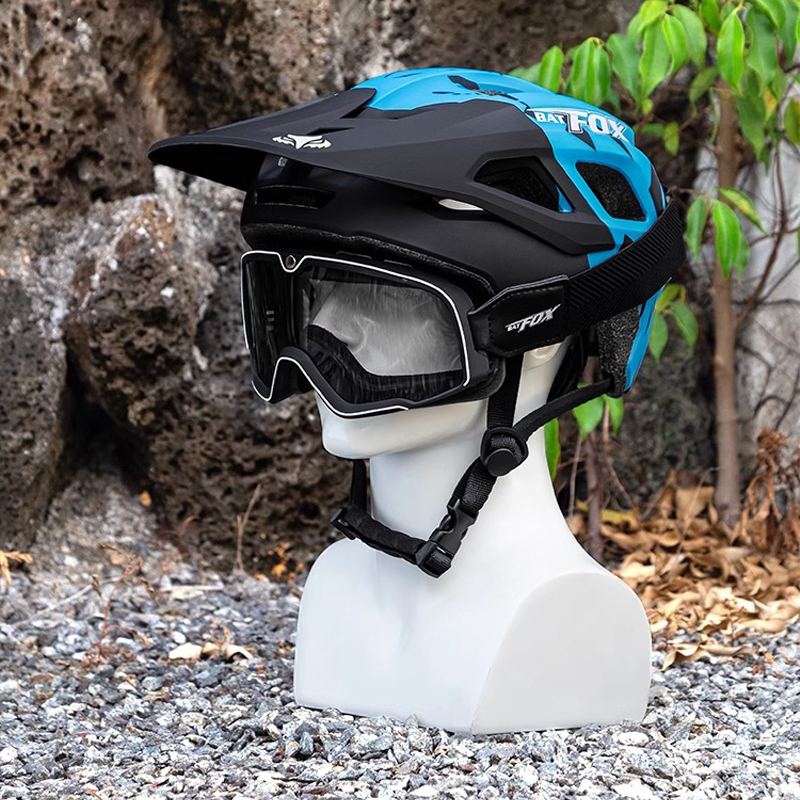 BATFOX Neuer Fahrradhelm, Schutzbrille, Komfortfutter, verstellbar, für Berg Straße, Radfahren, Sicherheitshut, Herren und Damen, MTB, Fahrradhelme