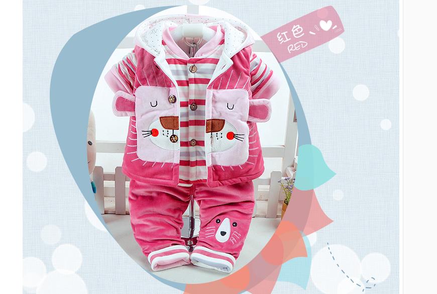 Baby girl lovely cotton-padded jacket suits 8