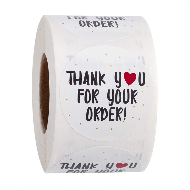 500pcs round thank you for your order sticker Hear... – Grandado