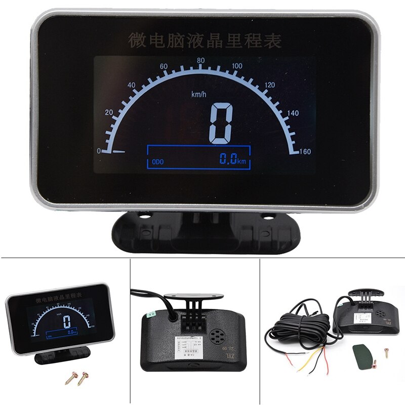 Car Truck 12V/24V 2 IN 1 Functions Digital Speedometer Speed Meter+Odometer Gauge LCD Instrument Panel+Alarm LCD Gauge