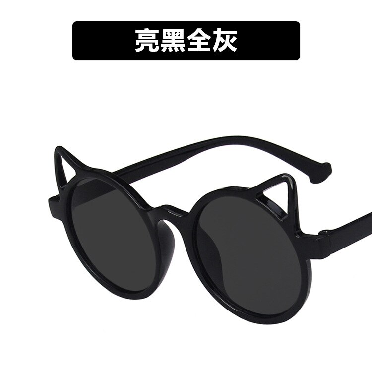 Kinderen Kids Zonnebril Zonnebril Vintage Leuke Kat Uv 400 Bescherming Meisjes Jongens Baby Oculos De Sol Gafas Brillen: Black