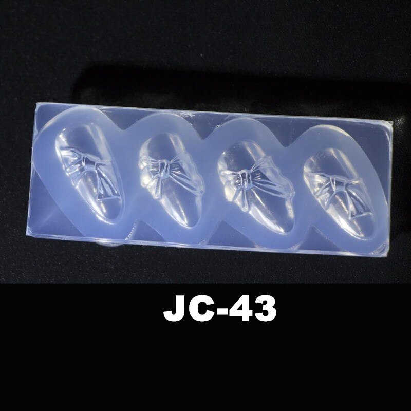 3D Carving Silicone Mold Nail Stamping Camellia/Shell/Bow Tie/Star Pattern DIY UV Gel Acrylic Crystal Nails Template 3 Style: JC-43