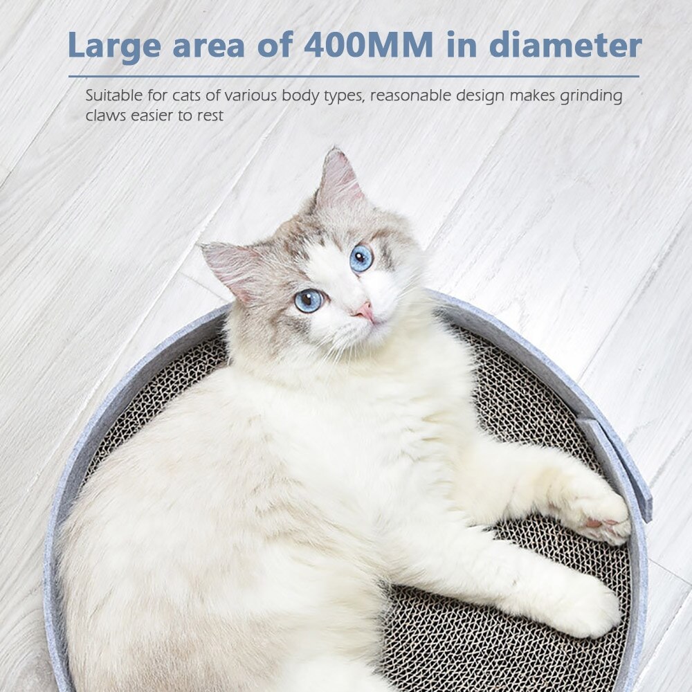 Cat Scratching Board Round Corrugated Cardboard Scratch Pad Scratcher for Kitten Pet Playing Toys