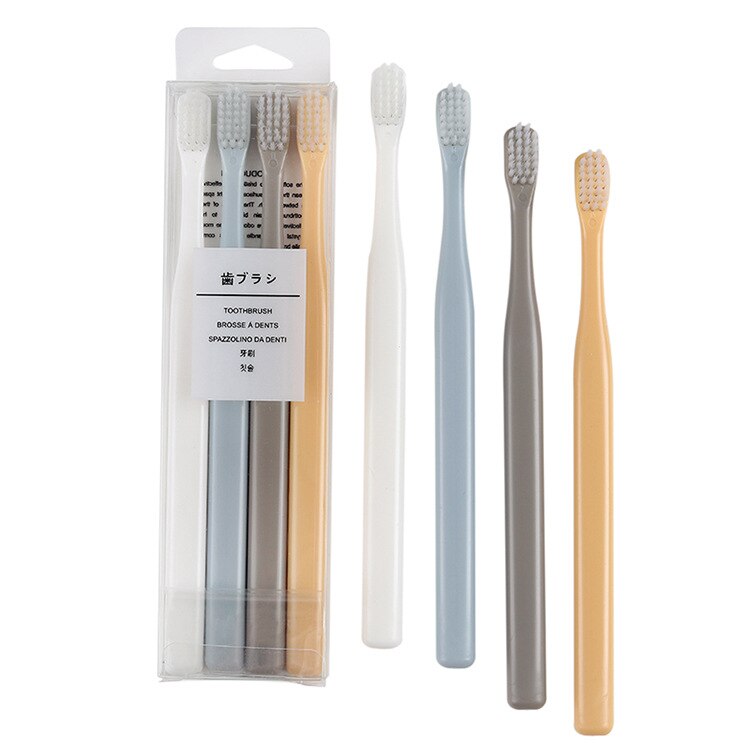 4 PCS/Lot Multi-Color Soft Bristle Small Head Toothbrush Tooth Brush Portable Travel Eco-friendly Brush Tooth Care Oral Hygiene: 4pcs