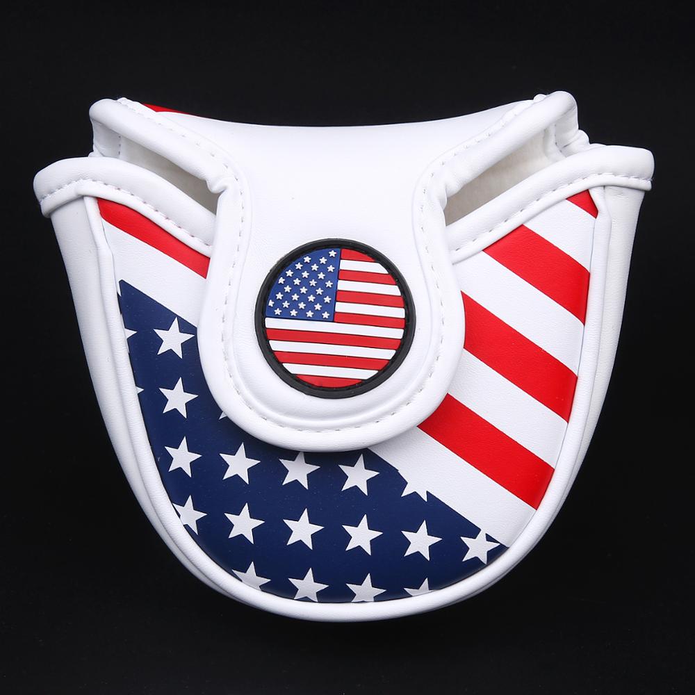 Stelle e strisce Golf Mallet Putter Head Cover Protector chiusura magnetica