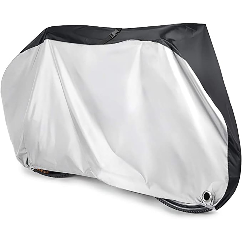 Fiets Beschermhoes S-XL Size Waterdichte Motor Fiets Cover Stofdicht Uv Beschermende Outdoor Fietsen Fiets Regenhoes: Silver / S