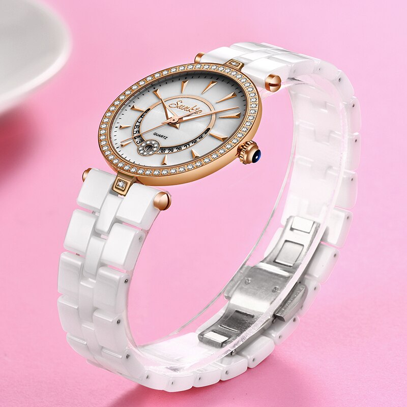 Sunkta quartz kvinder ure keramik ure kvinder top luksus mærke dame boutique armbånd ur kvinde ur reloj de dama