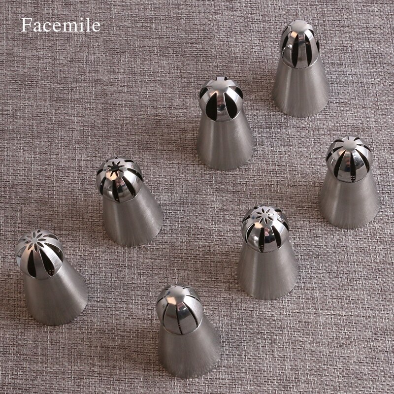 Facemile 7 stks Grote Size Icing Nozzle Decorating Tip Sugarcraft Cake Decorating Gereedschap Bakken Tools Bakvormen set 53040