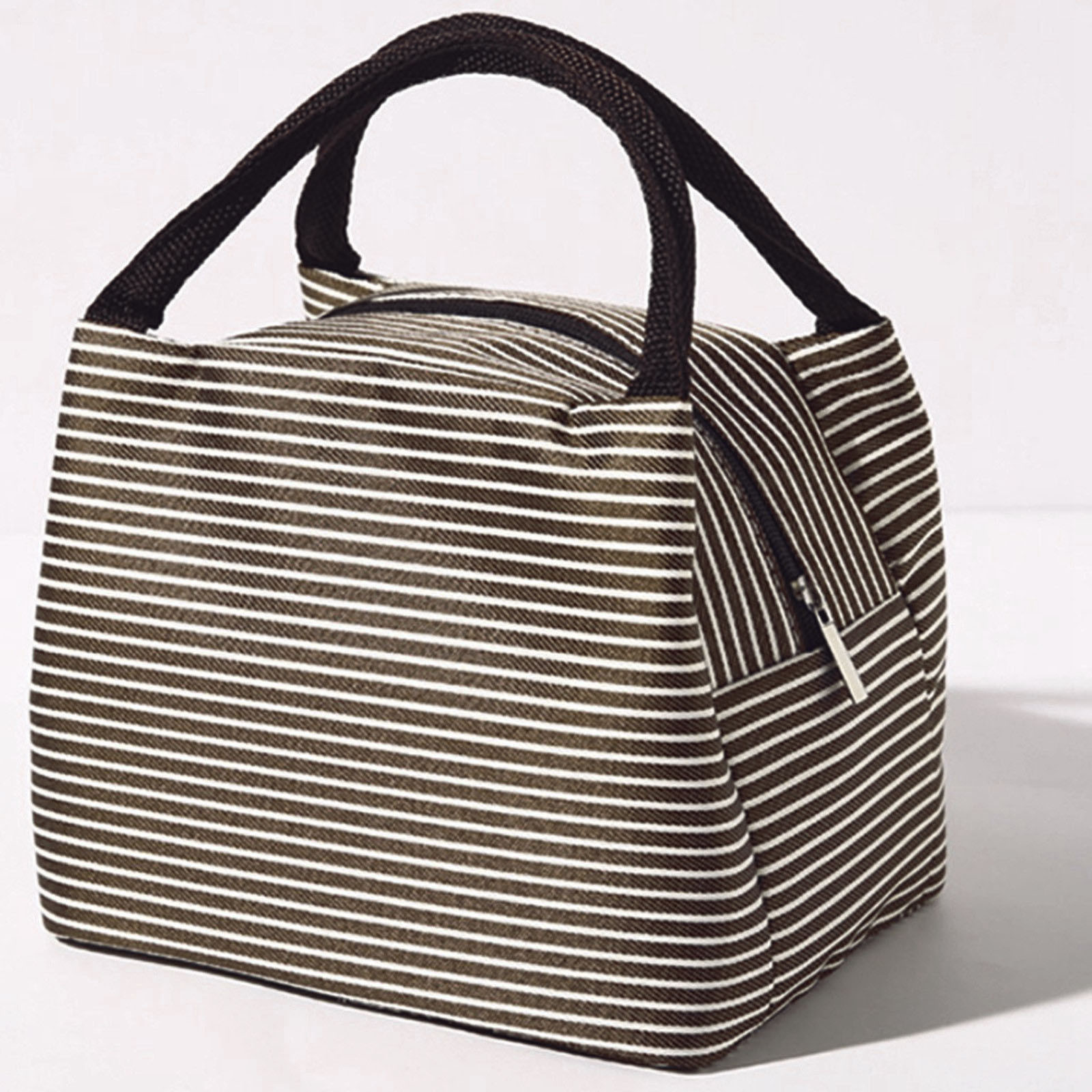 Lunch Bag Handle Insulation Cooler Bag For Women Kid Lunch Box Picnic Travel Portable Food Storage Breakfast Thermal Food Bag: Brown