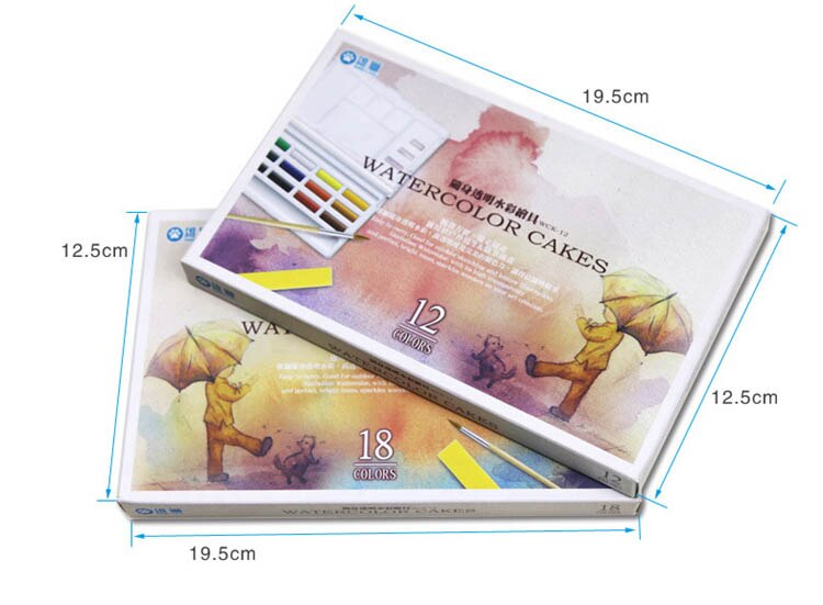 12/18 Kleuren Aquarel Pigment Set Aquarel Student Handgeschilderde Draagbare Schilderij Set Voor Schilderen Kunst Levert