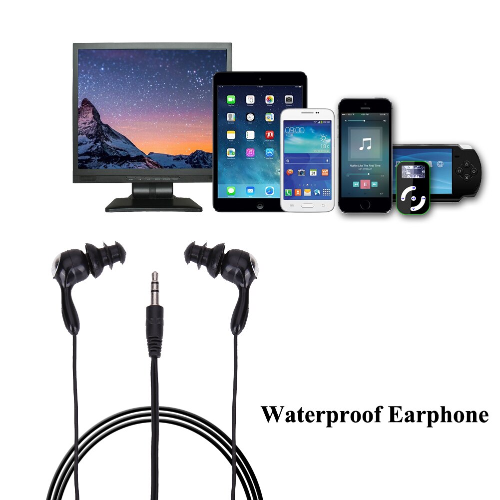 Auriculares deportivos intrauditivos de 3,5mm para natación, auriculares de música impermeables para iPhone, reproductor de MP3, Auriculares deportivos con cable