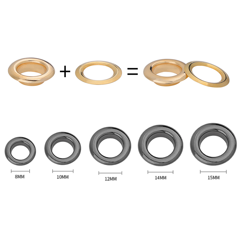 10Pcs 12mm 14mm 15mm Grommet Eyelets Metal Eyelets with Washers Curtain Grommet