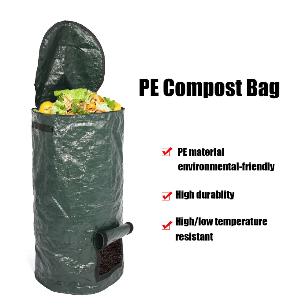Compostable Trash Bags Garden Waste Bag PE Gardening Bag Reusable Food Scraps Bag for Lawn Pool Leaf Yard Waste Bag