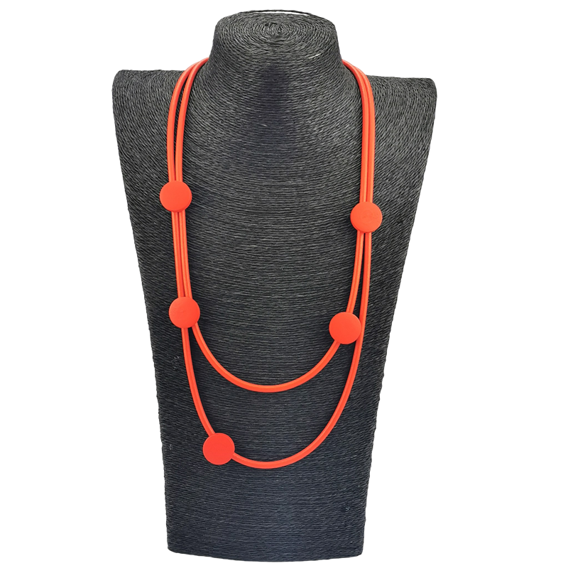 Ukebay Oranje Choker Kettingen Voor Vrouwen Trui Kettingen Hout Ketting Sieraden Gothic Accessoires Rubber Sieraden Kraag