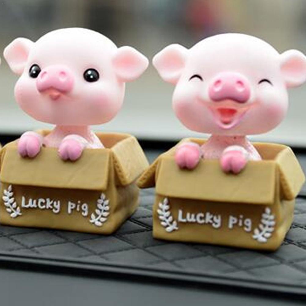 Auto Decoratie Auto Geluk Varken Hoofd Schudden Varken Leuke Sieraden Interieur Decoratie Familie Desk Doll Speelgoed Auto Interieur Levert