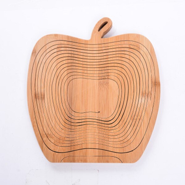 Novelty Foldable Apple Shaped Bamboo Basket Foldable Fruit Basket