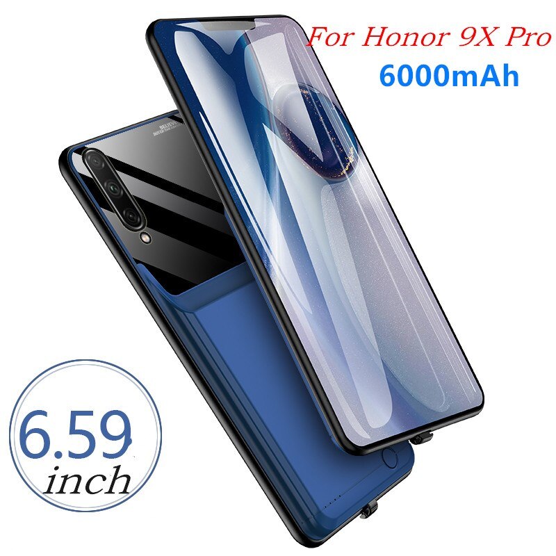 Acculader Gevallen Voor Huawei Honor 9X Pro Extended Telefoon Power Case 6000Mah Slim Backup Power Bank Pack Opladen cover Case
