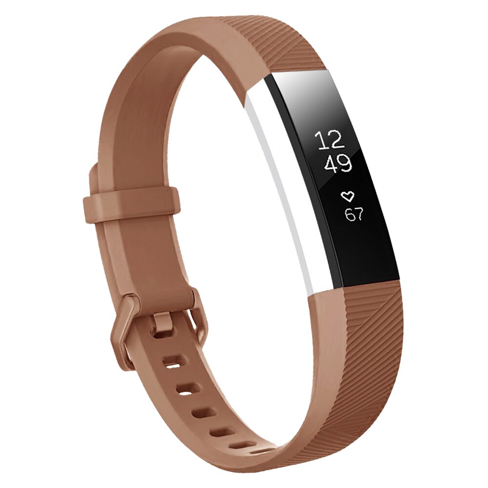 Baaletc For Fitbit Alta HR/Alta Silicone Watchband Replacement Wrist Band Silicon Strap Clasp Smart Wristband Watch For Fitbit: Coffee / L