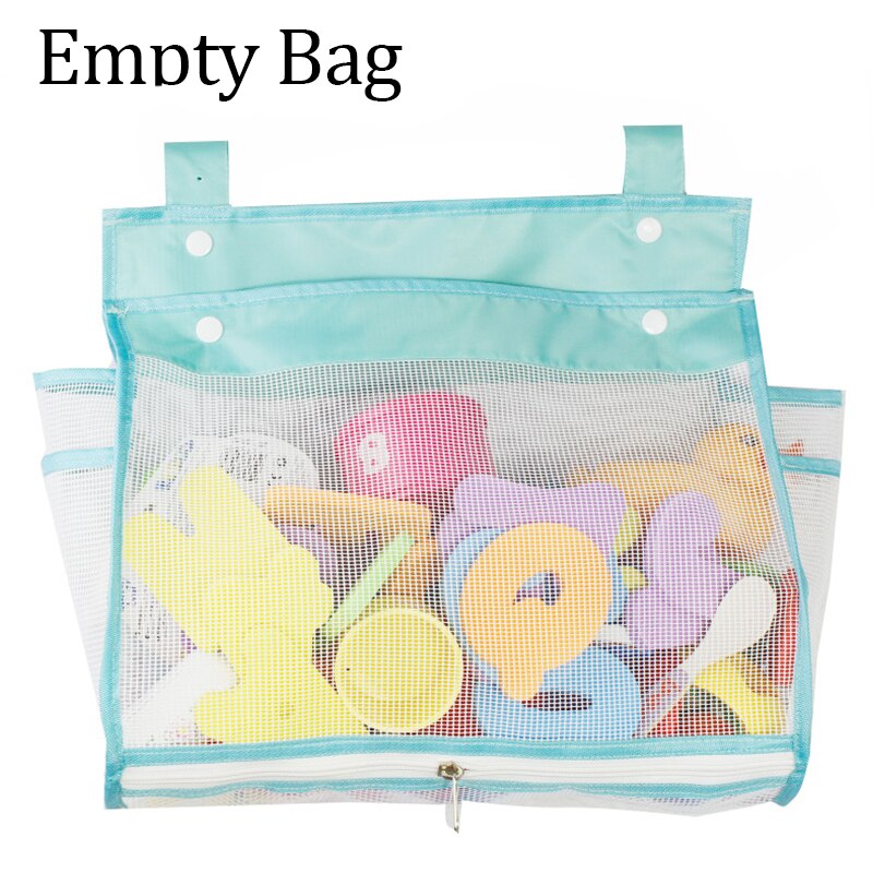Opknoping Bad Toy Organizer, Extra Grote Opening Badkamer Speelgoed Houder, Grote Capaciteit Bottom Rits Bad Speelgoed Opbergtas: Blue Empty Bag