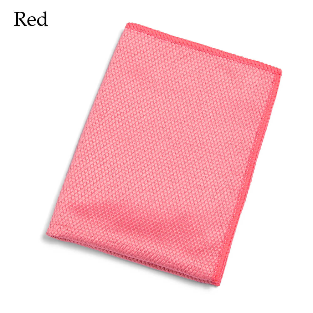 1PC Water Absorbable Glass Kitchen Cleaning Cloth 30 * 40CM Wipes Table Window Home Cleaning Rags: Red