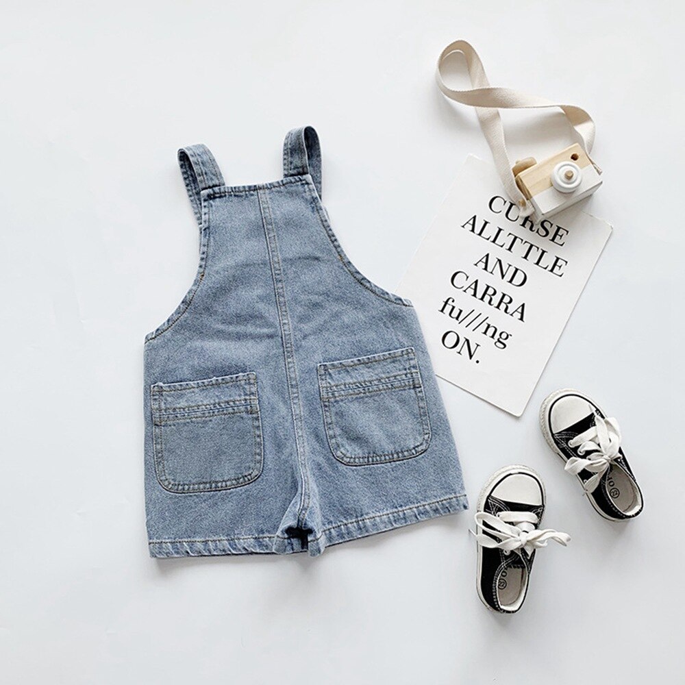 sommer Mädchen Jungen Hosen freundlicher Gewaschen Jeans Overall kurze Hose Schlauch Schlauch Baby freundlicher Kleidung S10950