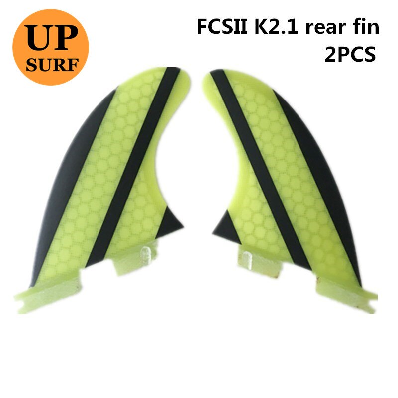 Surf FCS 2 K2.1 rear Fin yellow Fibreglass Quilhas fcs ii K2.1 rear Fins Surf Board Quilhas Fins FCSII Fins in Surfing